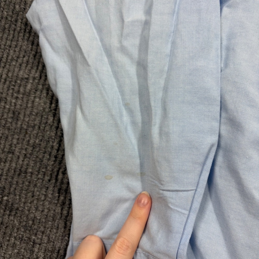 Irvine Park Mens Light Blue Long Sleeve Button Down Oxford Shirt Size 16.5 - Picture 7 of 9